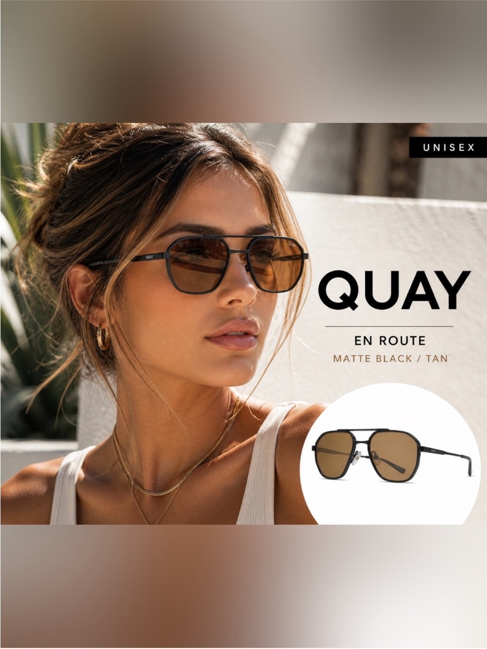 NWT Quay En Route Sunglasses Case Included $100 Retail